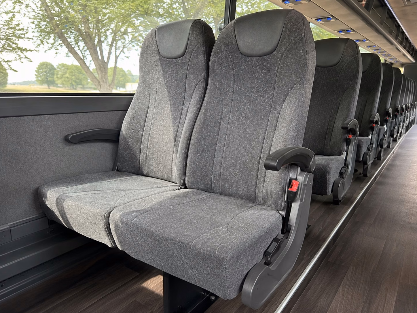 56 passenger charter bus inside